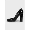 Black patent leather shoes
