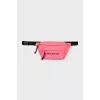 Pink belt bag with embroidered logo