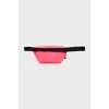 Pink belt bag with embroidered logo