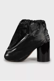 Textile high heel ankle boots