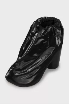 Textile high heel ankle boots