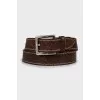 Men's belt with embossed leather