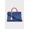 Mixed color leather crossbody bag