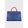 Mixed color leather crossbody bag