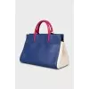 Mixed color leather crossbody bag