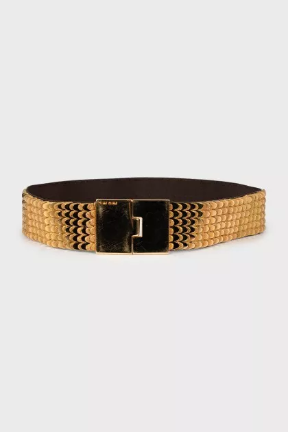 Gold-tone elastic belt