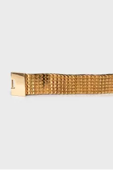 Gold-tone elastic belt