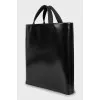 Black leather shopper bag