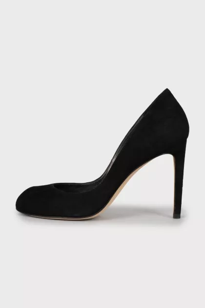 Open toe suede shoes