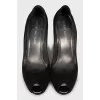 Open toe suede shoes