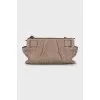 Leather crossbody bag with keychain