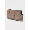 Leather crossbody bag with keychain