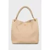 Leather hobo bag with gold logo