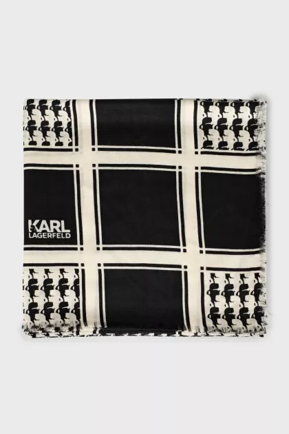 Printed wool scarf