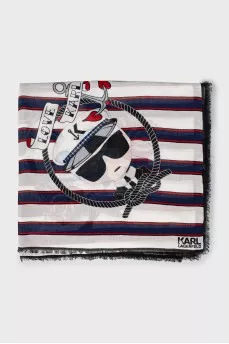 Printed striped scarf