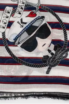 Printed striped scarf