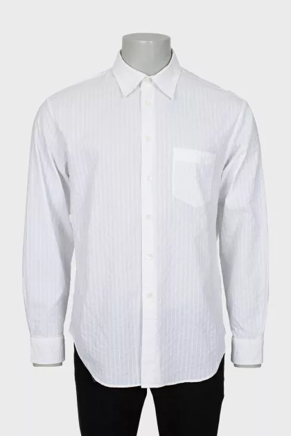 Men's white striped shirt