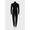 Knitted suit decorated with rhinestones