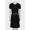 Wool dress with gold belt