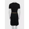 Wool dress with gold belt