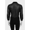 High neck leather jacket