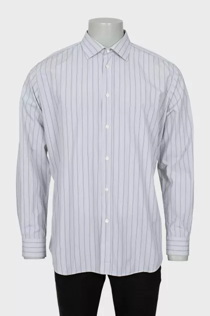 Men's light gray striped shirt