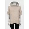 Cowl-neck knitted sweater