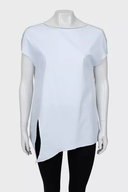 Two-color blouse with decor