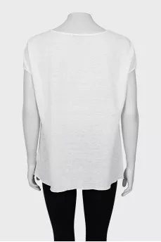 Двоколірна блуза з декором