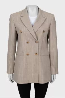 Double-breasted jacket with stripes