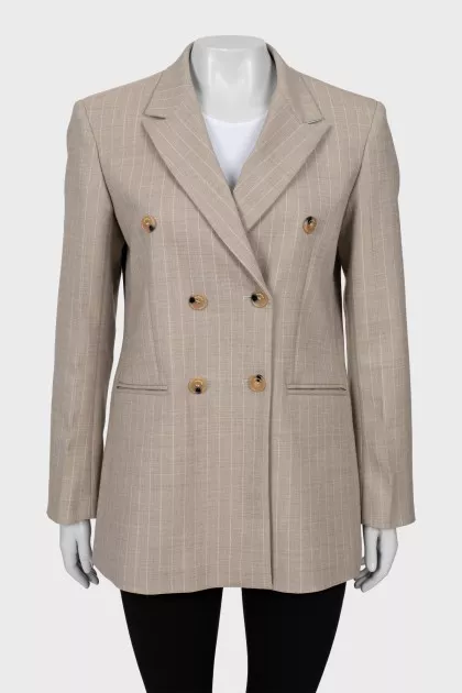 Double-breasted jacket with stripes