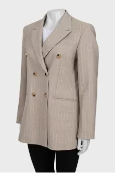 Double-breasted jacket with stripes