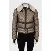 Cropped jacket with fur collar