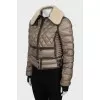 Cropped jacket with fur collar