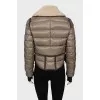 Cropped jacket with fur collar