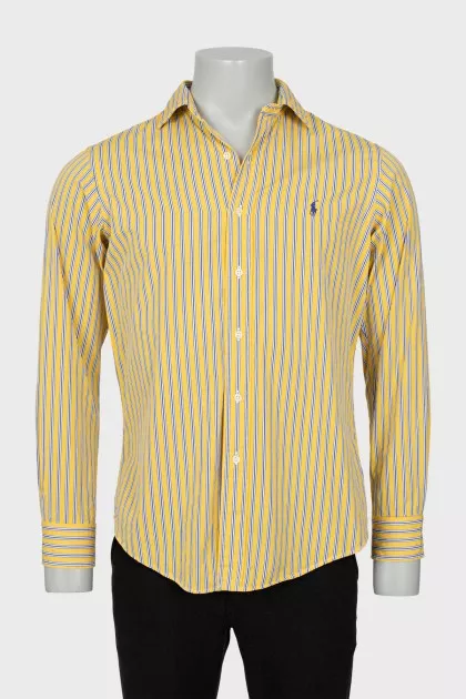 Men's striped shirt with brand logo