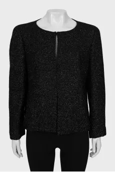 Black jacket with hooks, loose fit