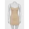 Beige corset mini dress