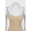 Beige corset mini dress