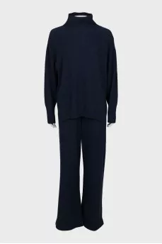 Blue knitted suit