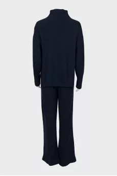 Blue knitted suit