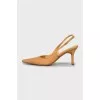 Embossed leather slingbacks