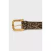 Leather belt with signature logo