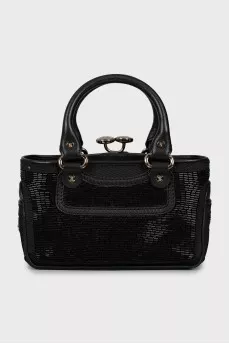 Mini bag with beaded embroidery