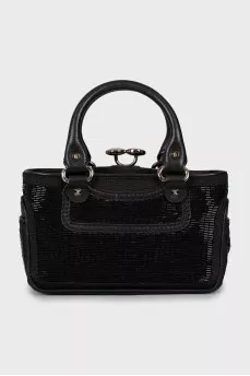 Mini bag with beaded embroidery