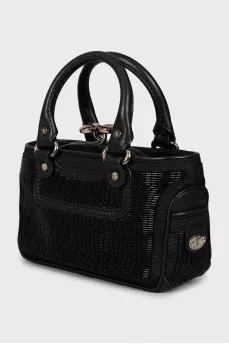 Mini bag with beaded embroidery