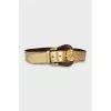 Gold-tone leather belt