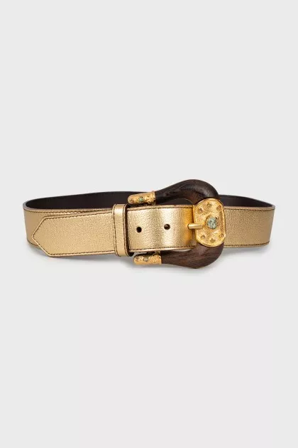 Gold-tone leather belt