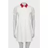 Shift dress with printed collar