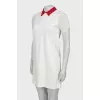 Shift dress with printed collar
